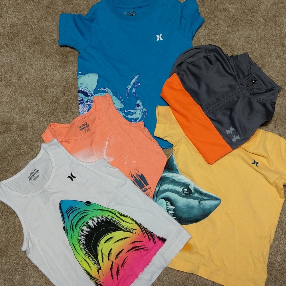 Boys size 5 - Hurley and Under Armour set 5 shirts